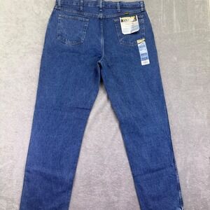Rustler Classic Relaxed Fit Jeans Mens 40x34 Dark‎ Wash Heavyweight Denim NWT